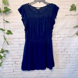 Prince and Fox Midi Dress - Navy Textured Small